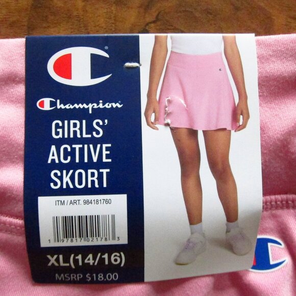 NWT- Champion Pink Girls Active Skort Size XL (14/16) - Picture 2 of 6